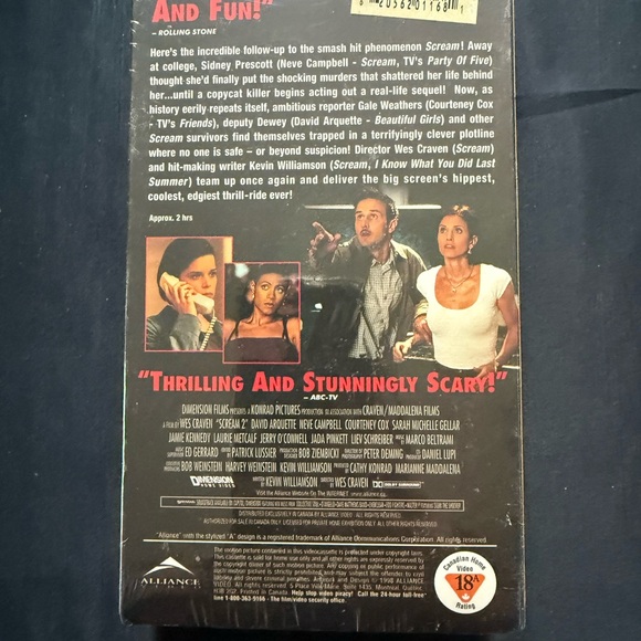 Scream 2 SEALED VHS Tape - Picture 2 of 2